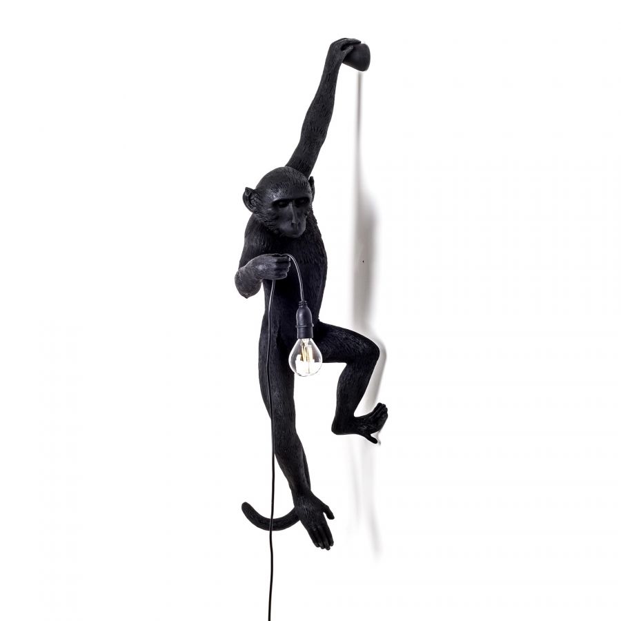 Lampada Resina Monkey Lamp-Outdoor-Black - Appesa Mano Sx Seletti