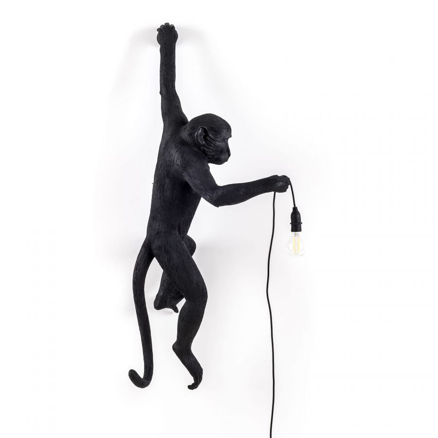 Lampada Resina Monkey Lamp-Outdoor-Black - Appesa Mano Sx Seletti