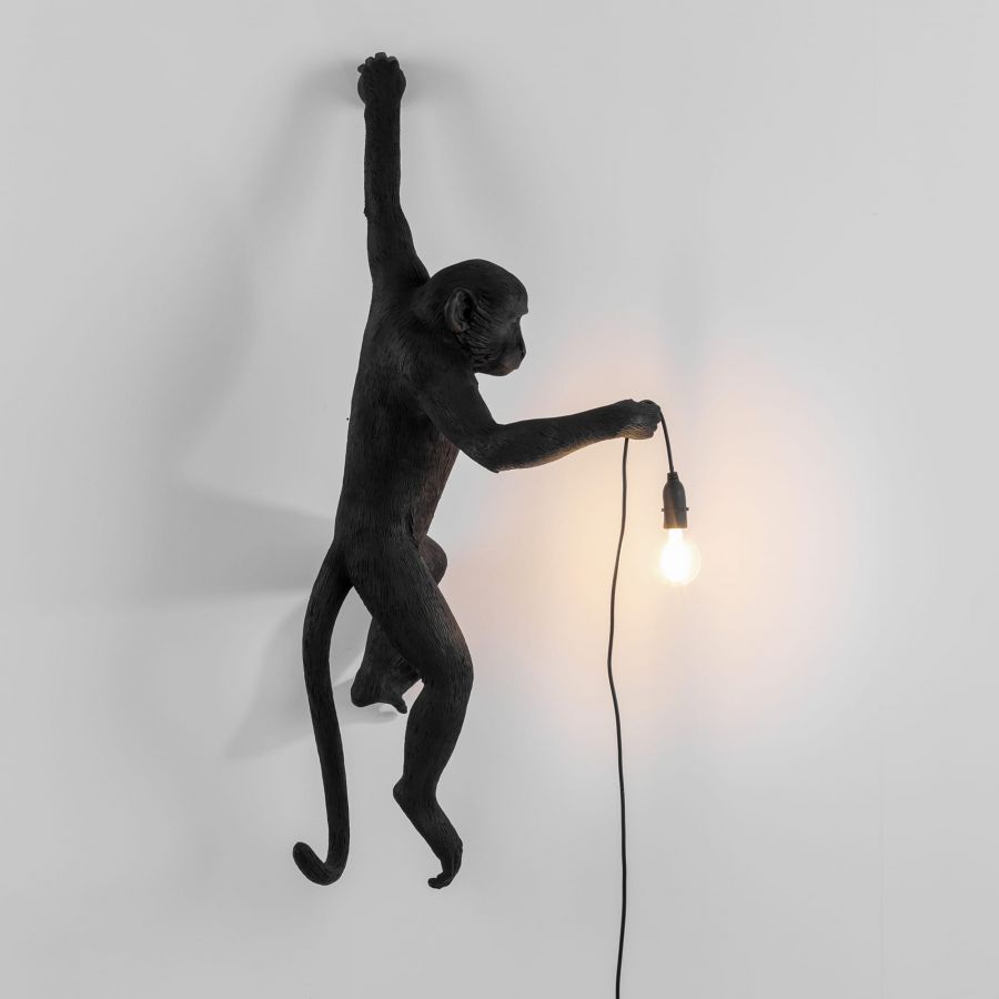 Lampada Resina Monkey Lamp-Outdoor-Black - Appesa Mano Sx Seletti