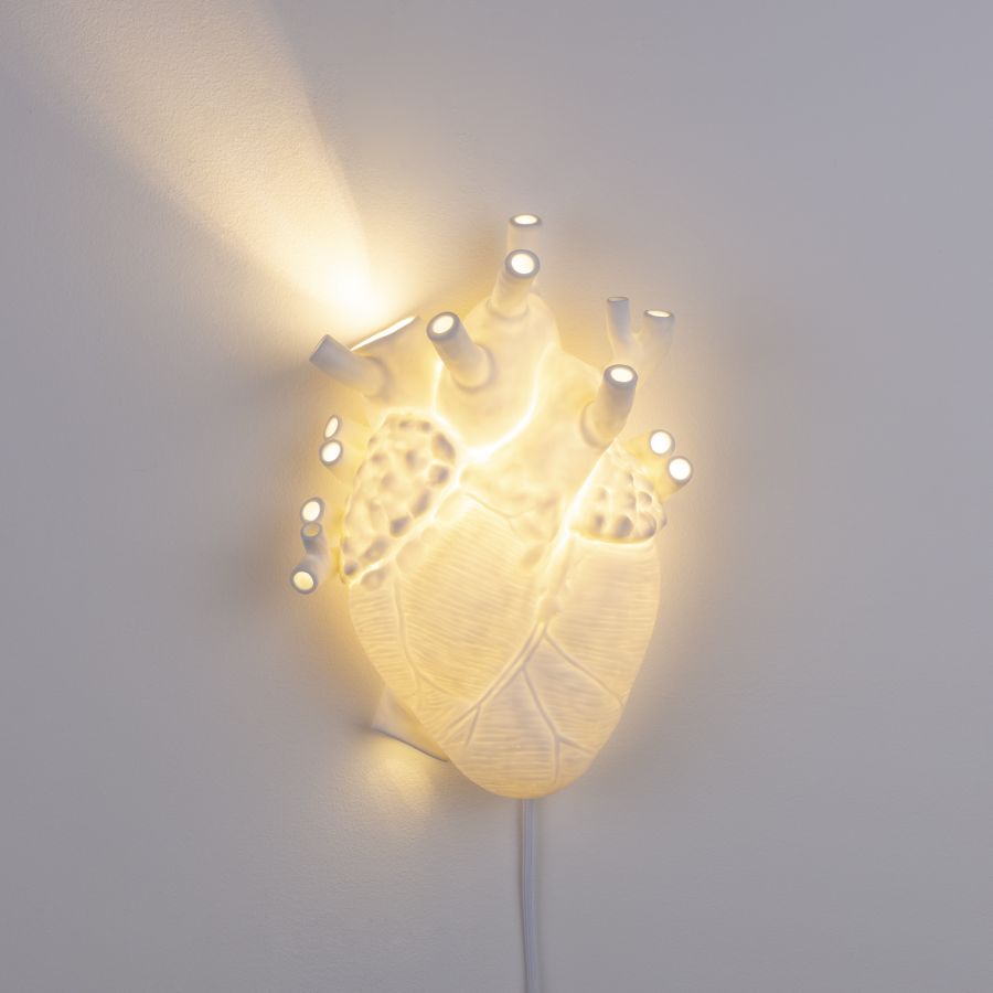 Aplique In Porcellana Heart Lamp Seletti