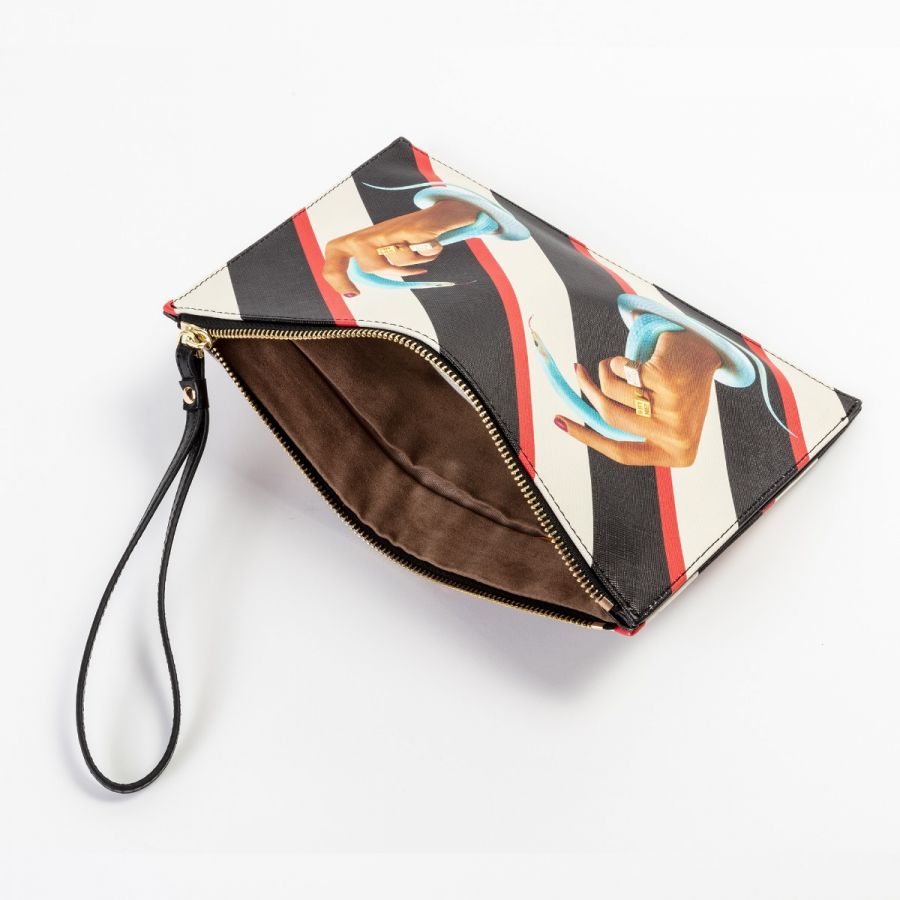 Borsa A Mano Stripes Hands With Snakes Seletti