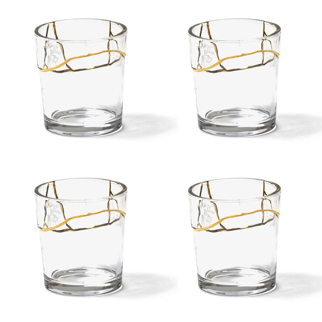 Set 4 Bicchieri In Vetro Kintsugi -N`3 Seletti