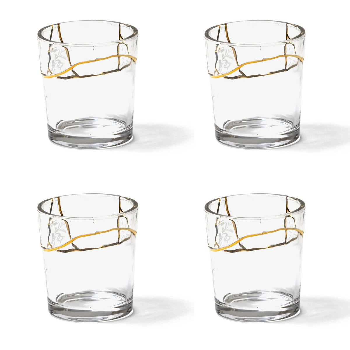 Set 4 Bicchieri In Vetro Kintsugi -N`3 Seletti