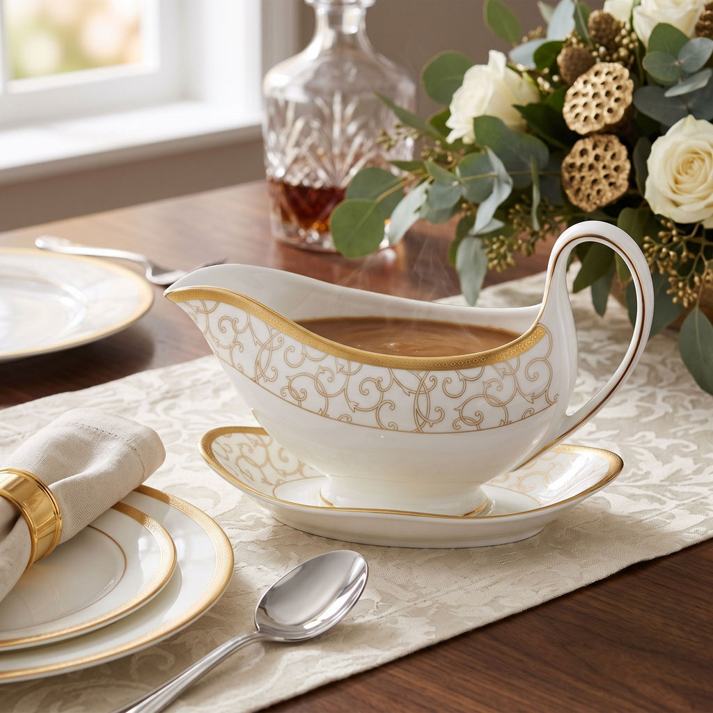 Salsiera Con Piattino Celestial Gold Wedgwood