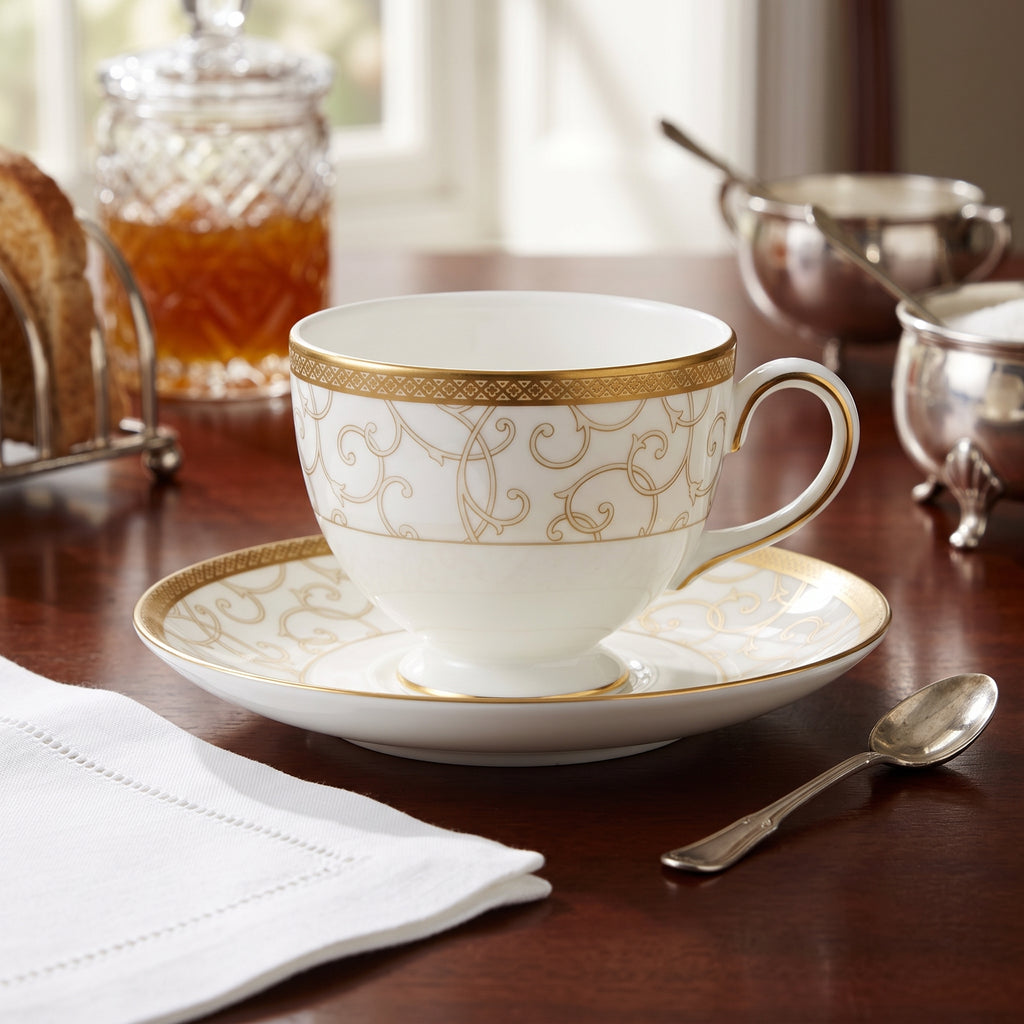 Sei Tazze The Con Piattino Celestial Gold Wedgwood