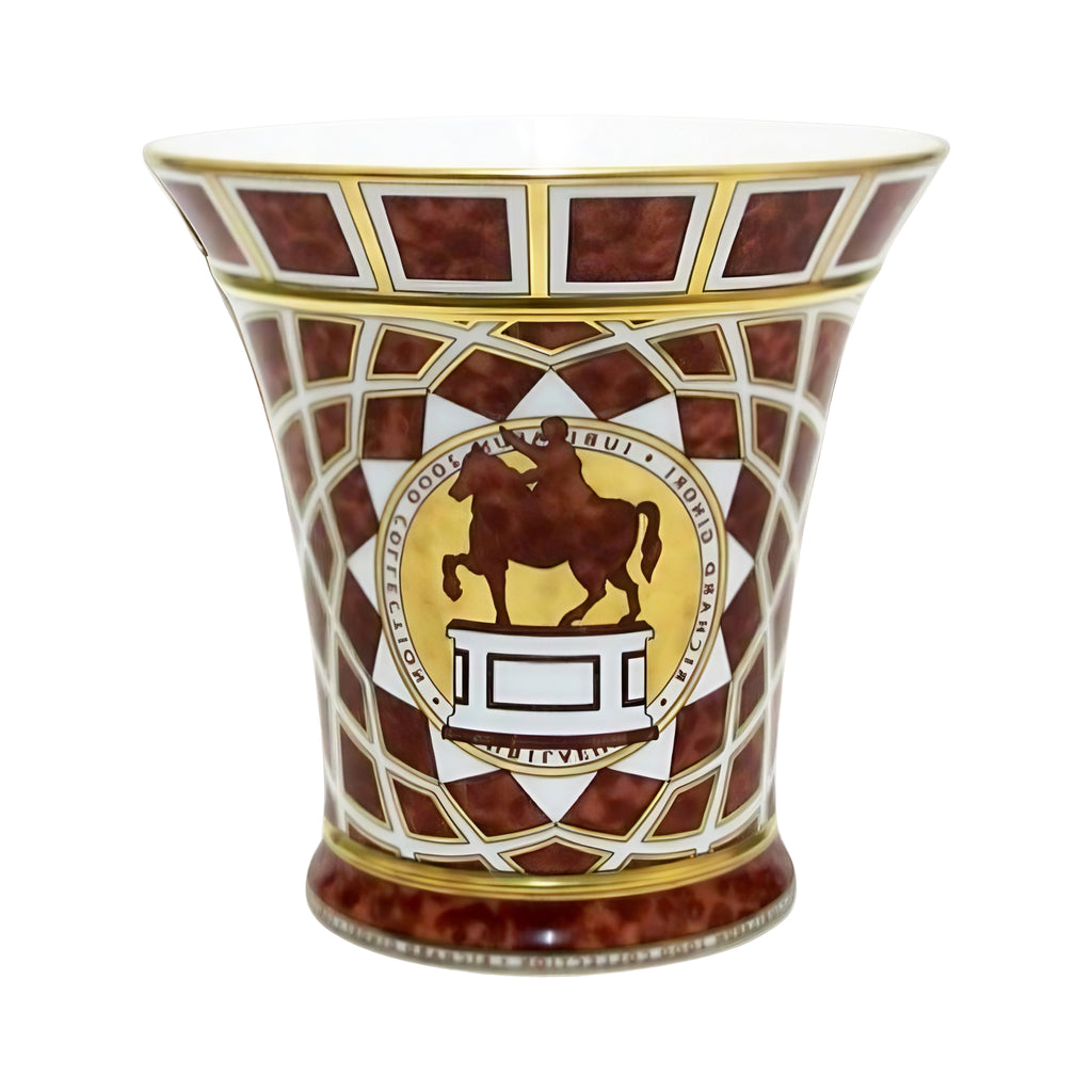 Vaso Porcellana Oro E Marrone Ginori 1735