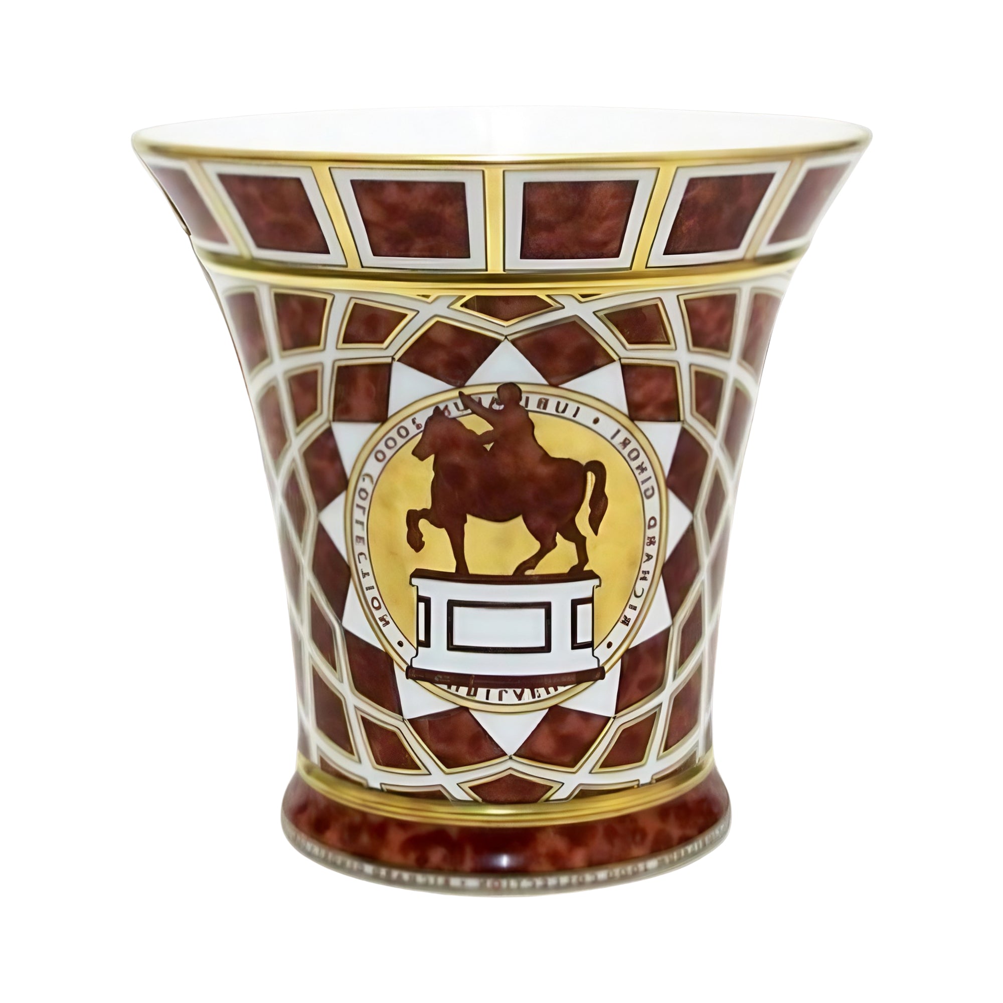Vaso Porcellana Oro E Marrone Ginori 1735
