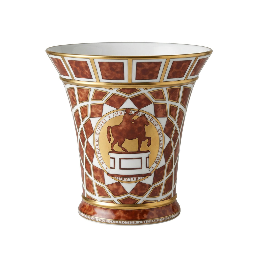 Vaso Porcellana Oro E Marrone Ginori 1735