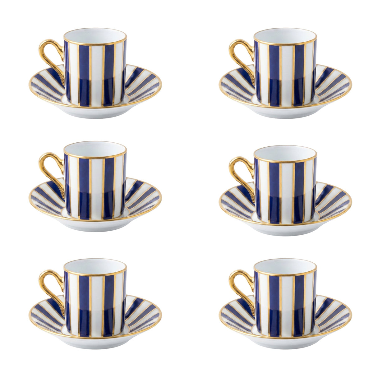 Set 6 Tazze Caffe Con Piattino Impero Ginori 1735
