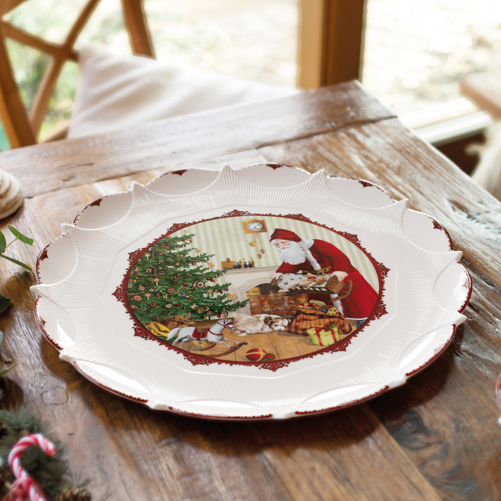 Toy`s Fantasy Pastry plate large, Santa brings gifts Villeroy E Boch