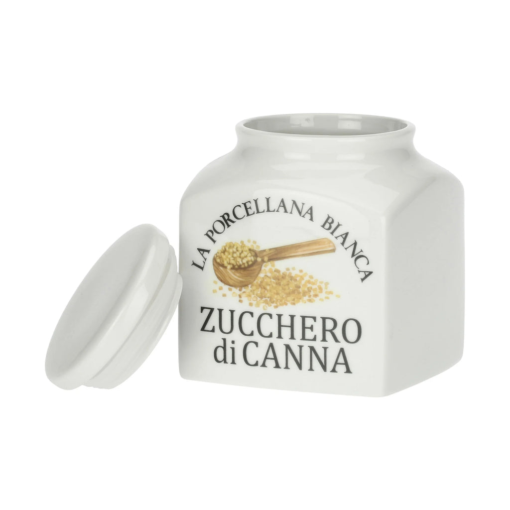 Barattolo Zucchero di Canna La Porcellana Bianca