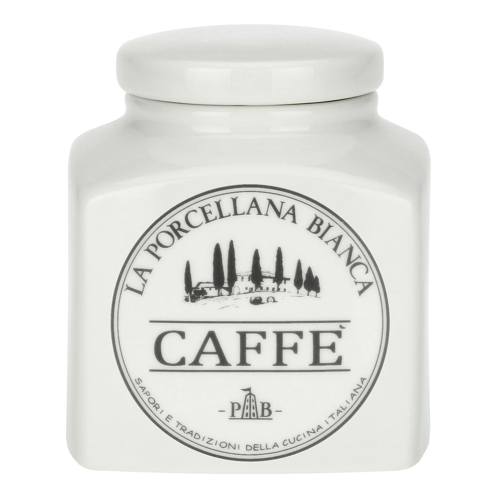 Barattolo Caffe`, Conserva La Porcellana Bianca