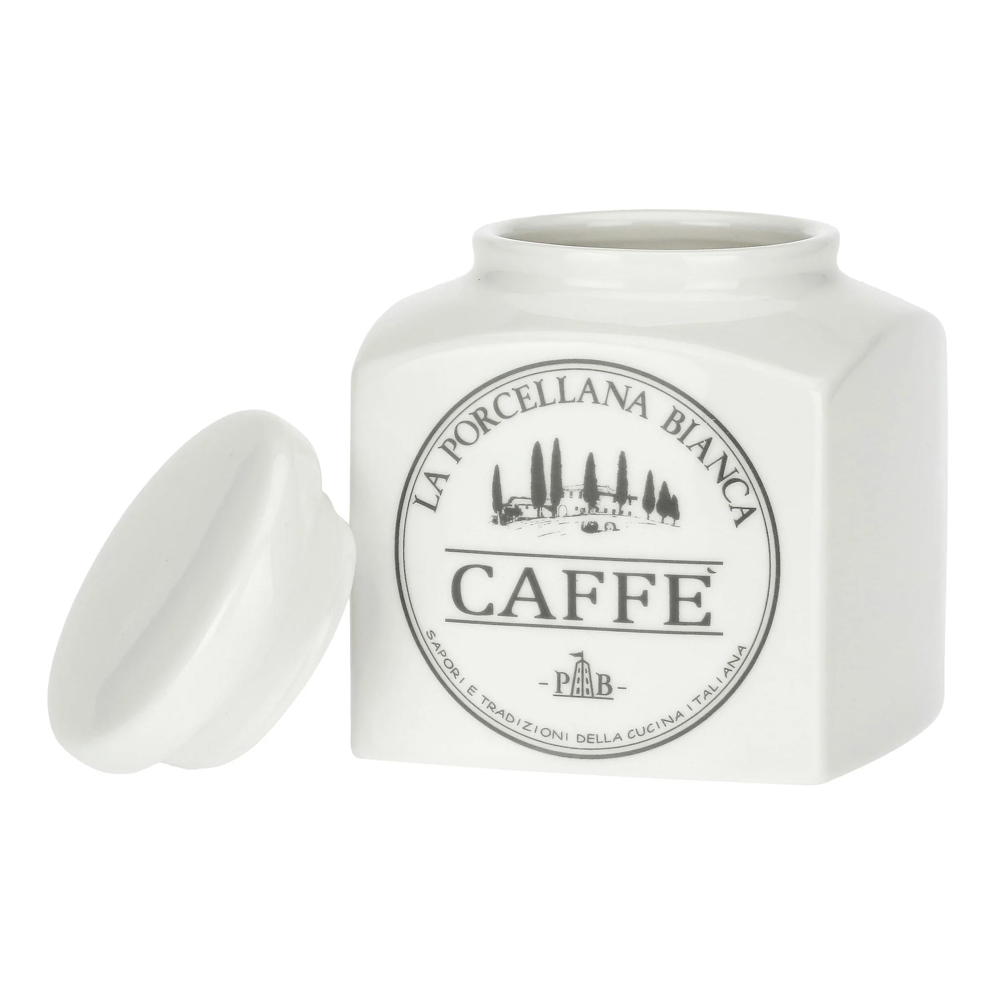 Barattolo Caffe`, Conserva La Porcellana Bianca