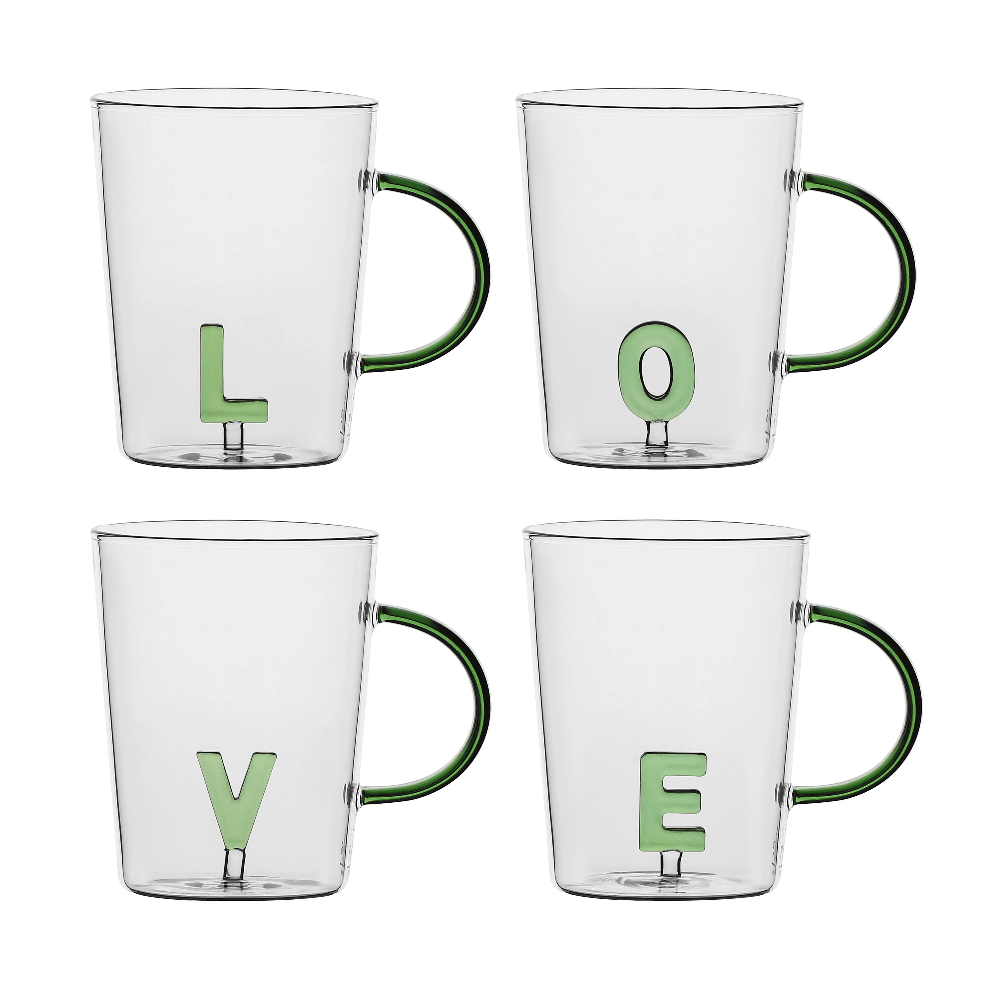 Set 4 Mug Love La Porcellana Bianca