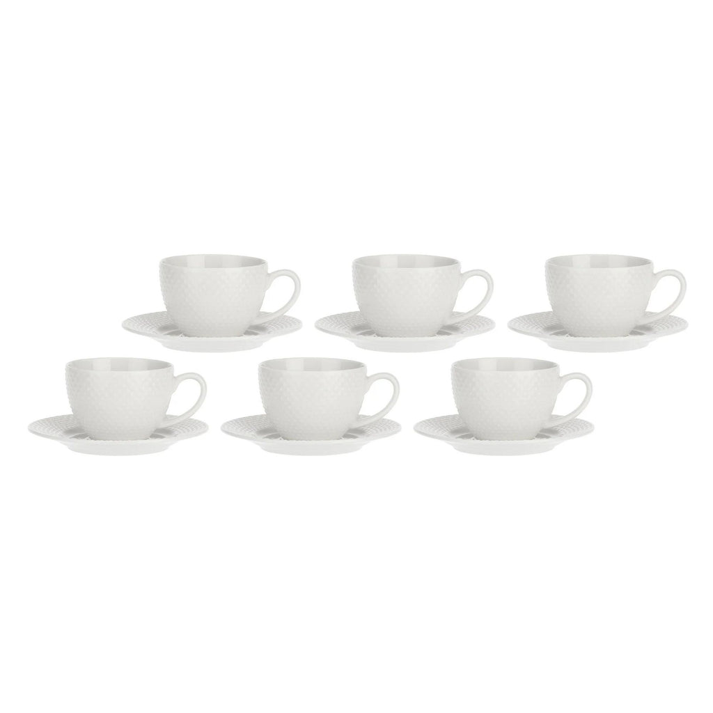 Set da 6, Tazza Espresso con piattino, Richiamo La Porcellana Bianca
