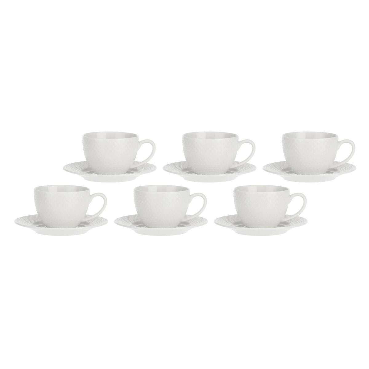 Set da 6, Tazza Espresso con piattino, Richiamo La Porcellana Bianca