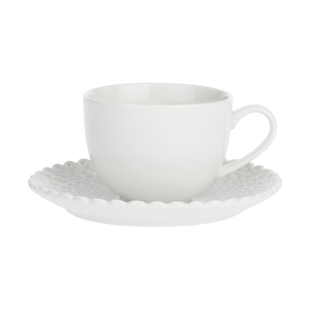 Momenti 6 Tazze Caffe Con Piattino La Porcellana Bianca