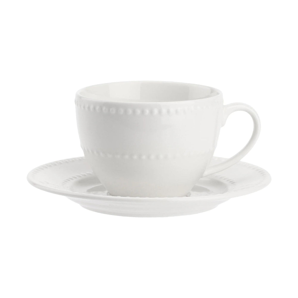 Set da 6 Tazze Te con piattino, Collina La Porcellana Bianca