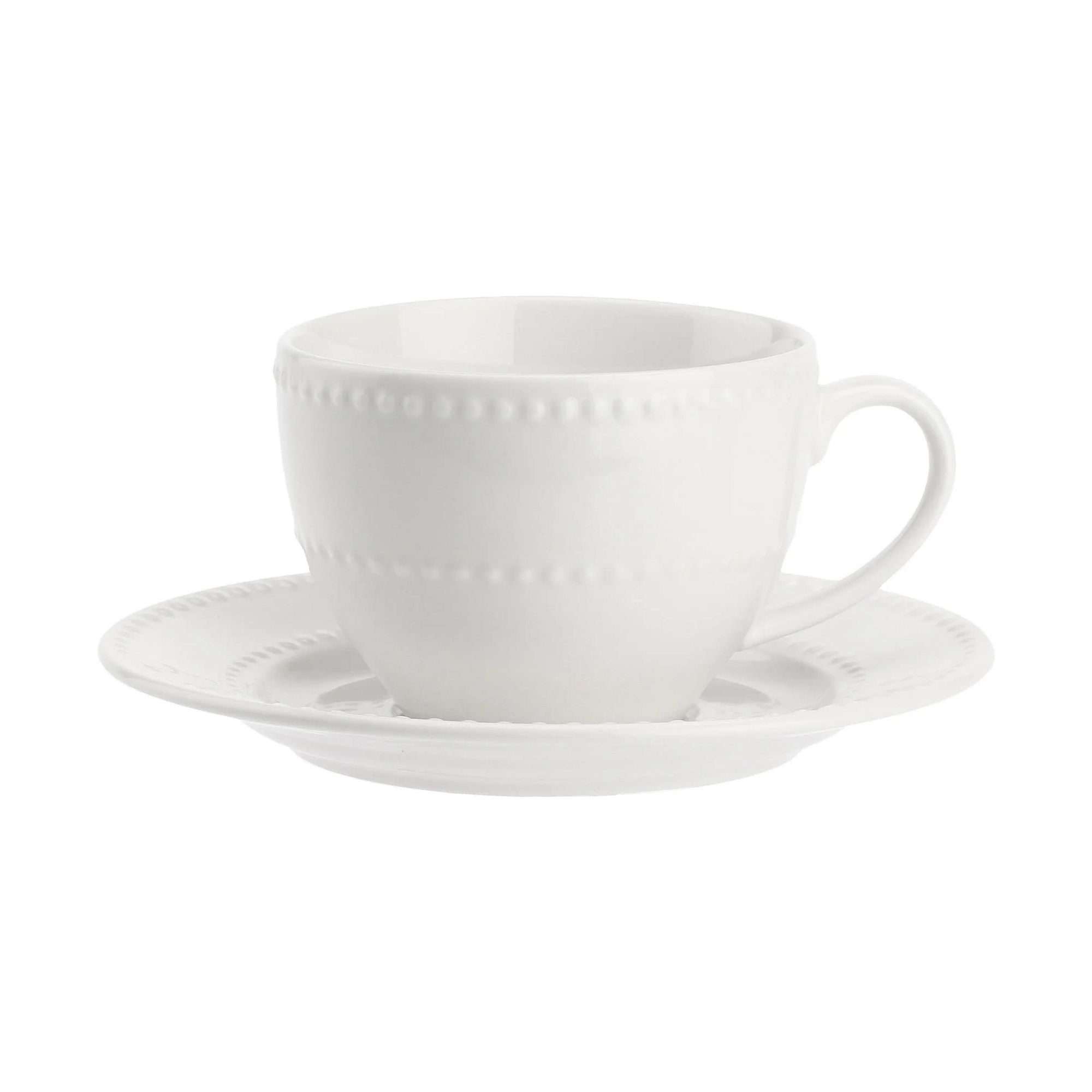 Set da 6 Tazze Te con piattino, Collina La Porcellana Bianca