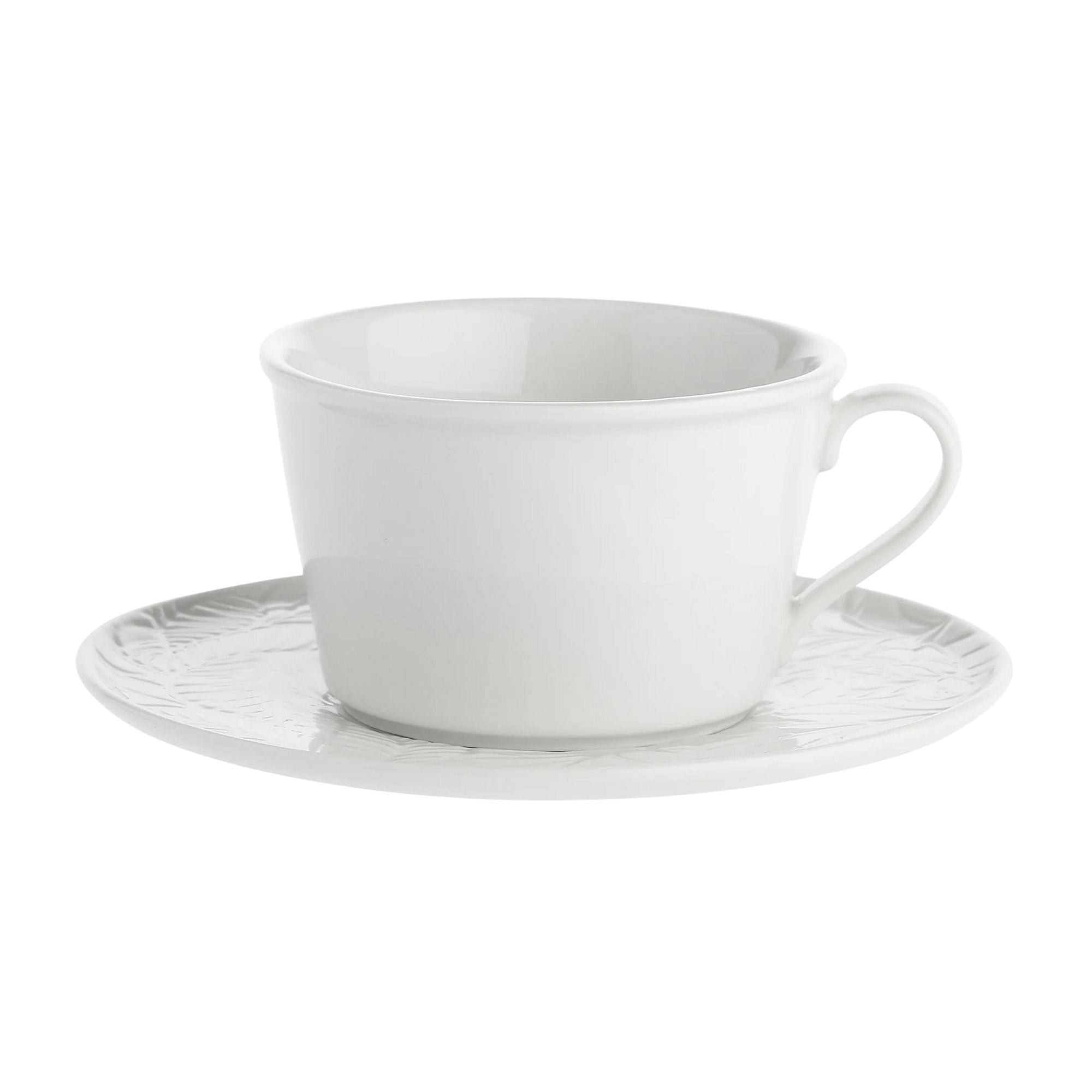 Set da 6, Tazza Te` con piattino, Bosco La Porcellana Bianca