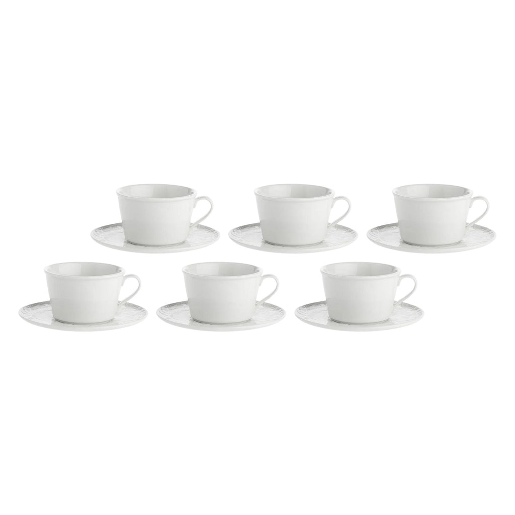 Set da 6, Tazza Te` con piattino, Bosco La Porcellana Bianca
