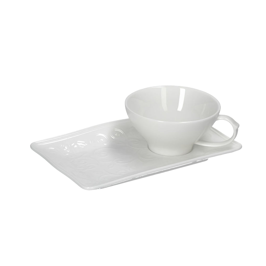 Florentina 6 Tazza Caffe con piattino La Porcellana Bianca