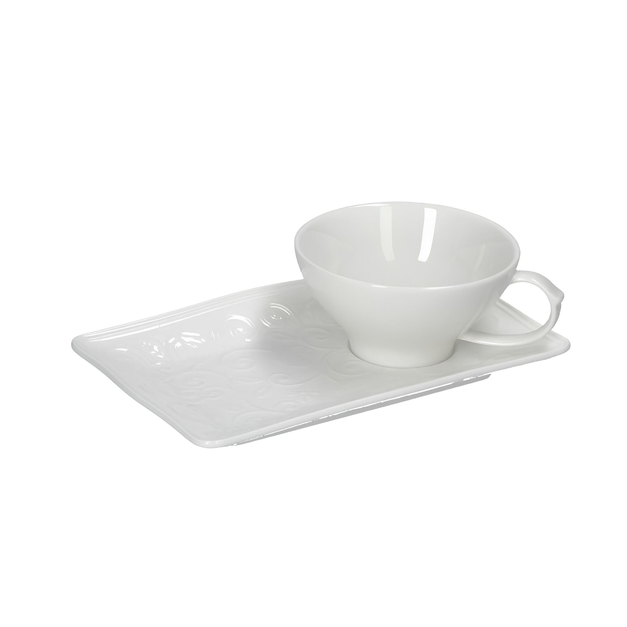 Florentina 6 Tazza Caffe con piattino La Porcellana Bianca