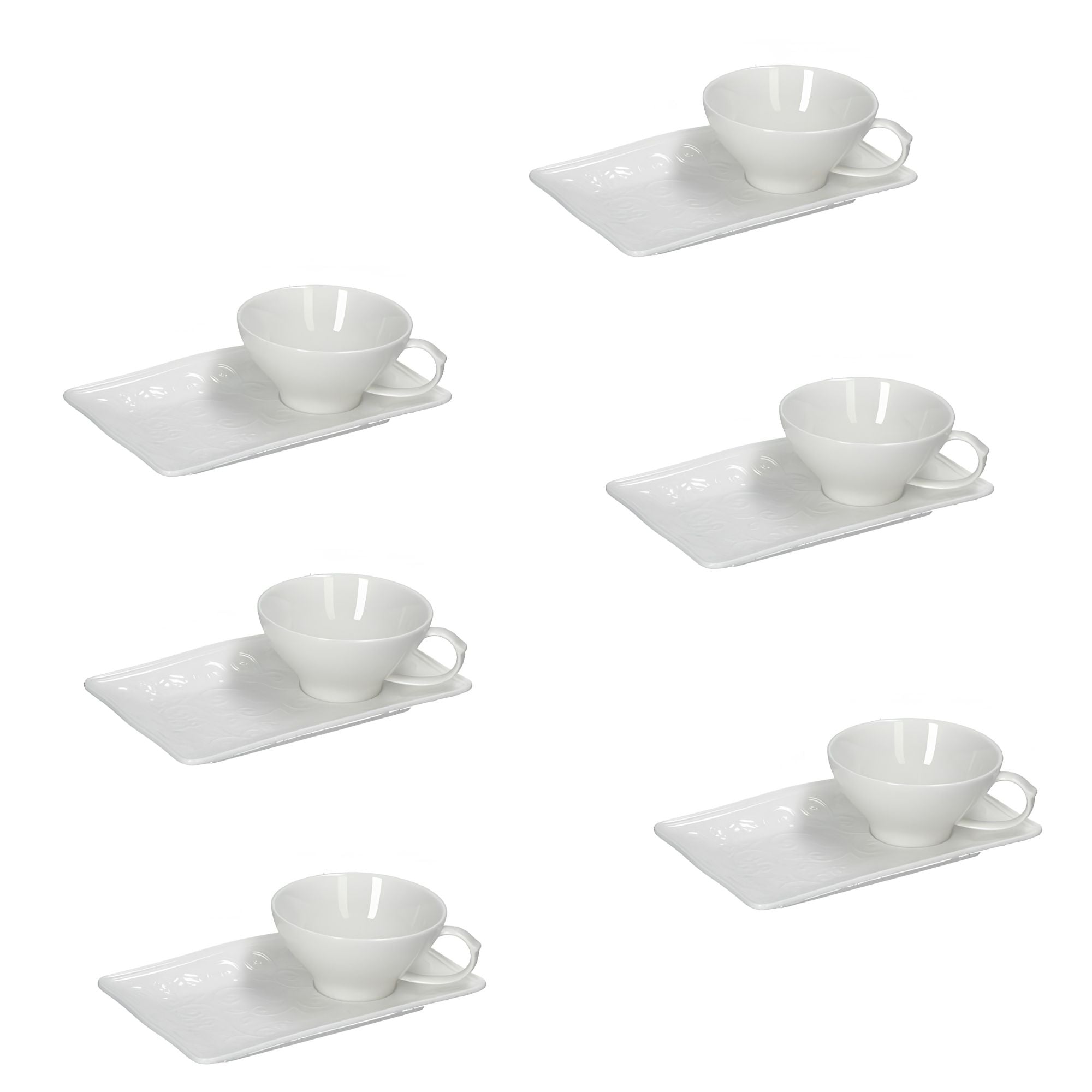 Florentina 6 Tazza Caffe con piattino La Porcellana Bianca