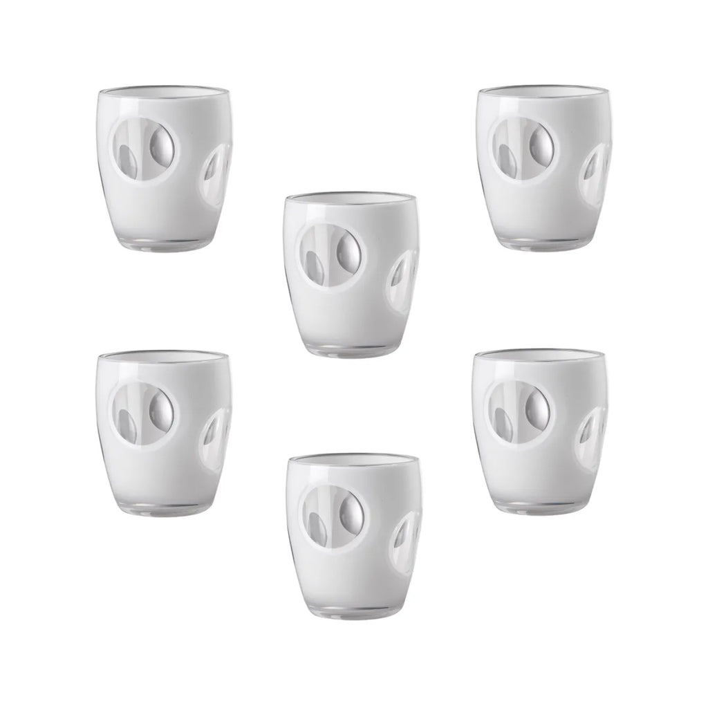 Set da 6 Bicchieri Fisheye Bianco Mario Luca Giusti