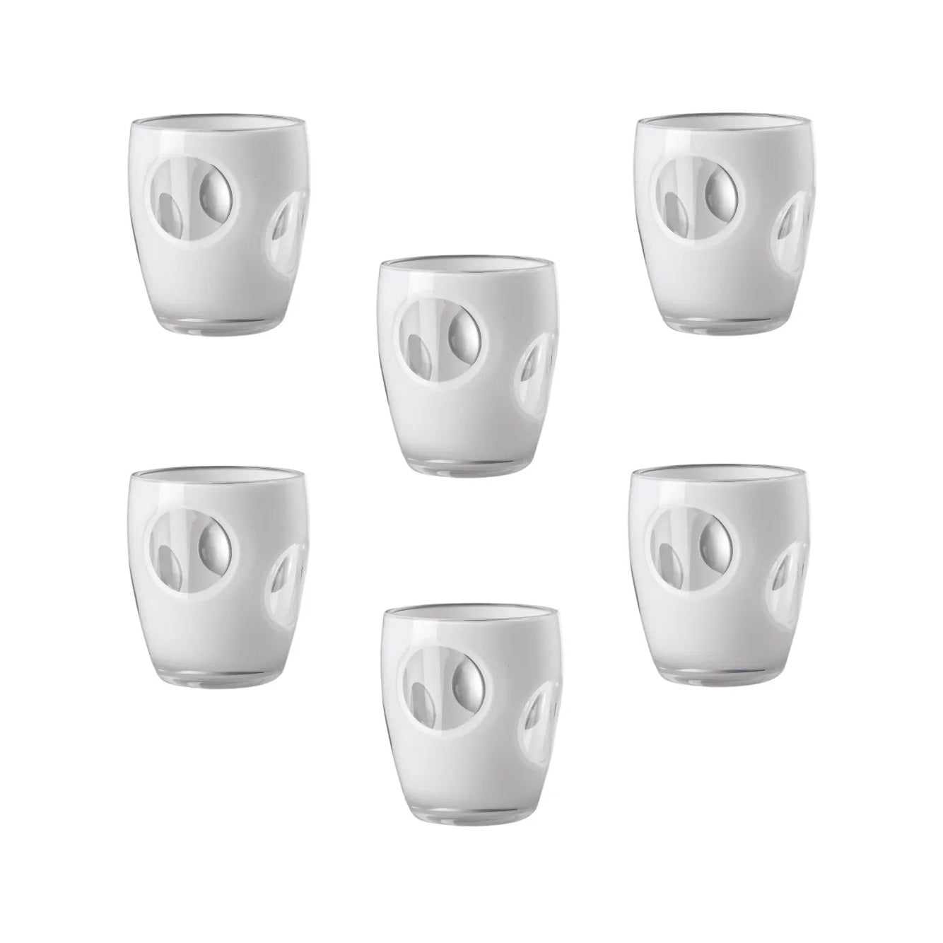 Set da 6 Bicchieri Fisheye Bianco Mario Luca Giusti