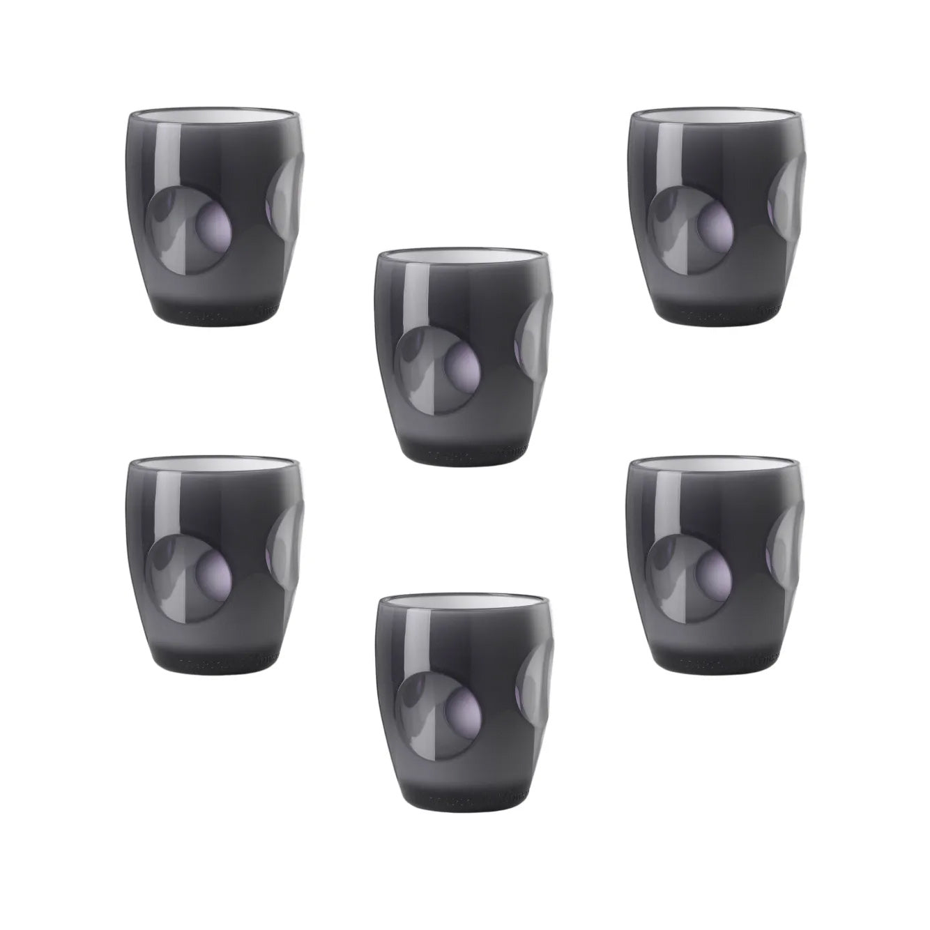 Set di 6 Bicchieri Fisheye Grigio Mario Luca Giusti