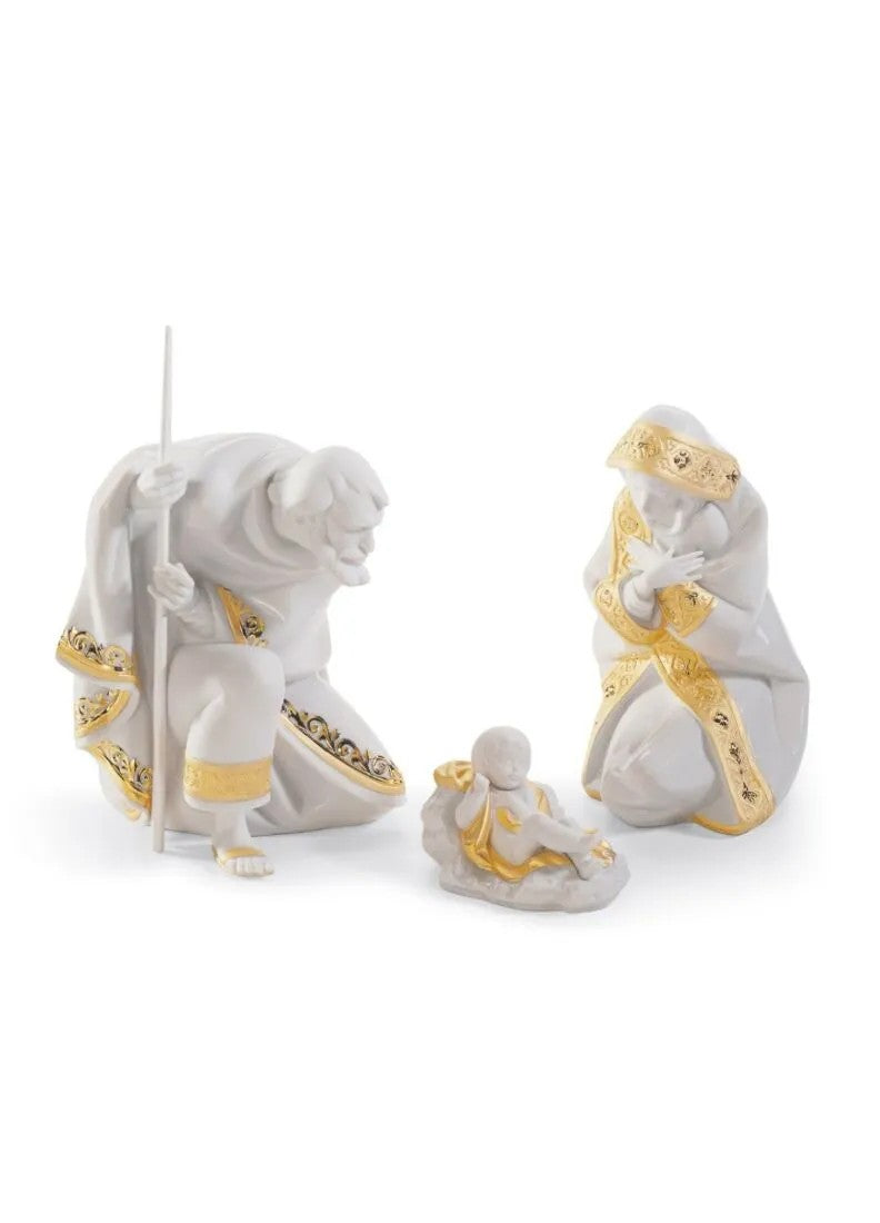 Set Natività Bianco Natale Lustro oro Lladro'
