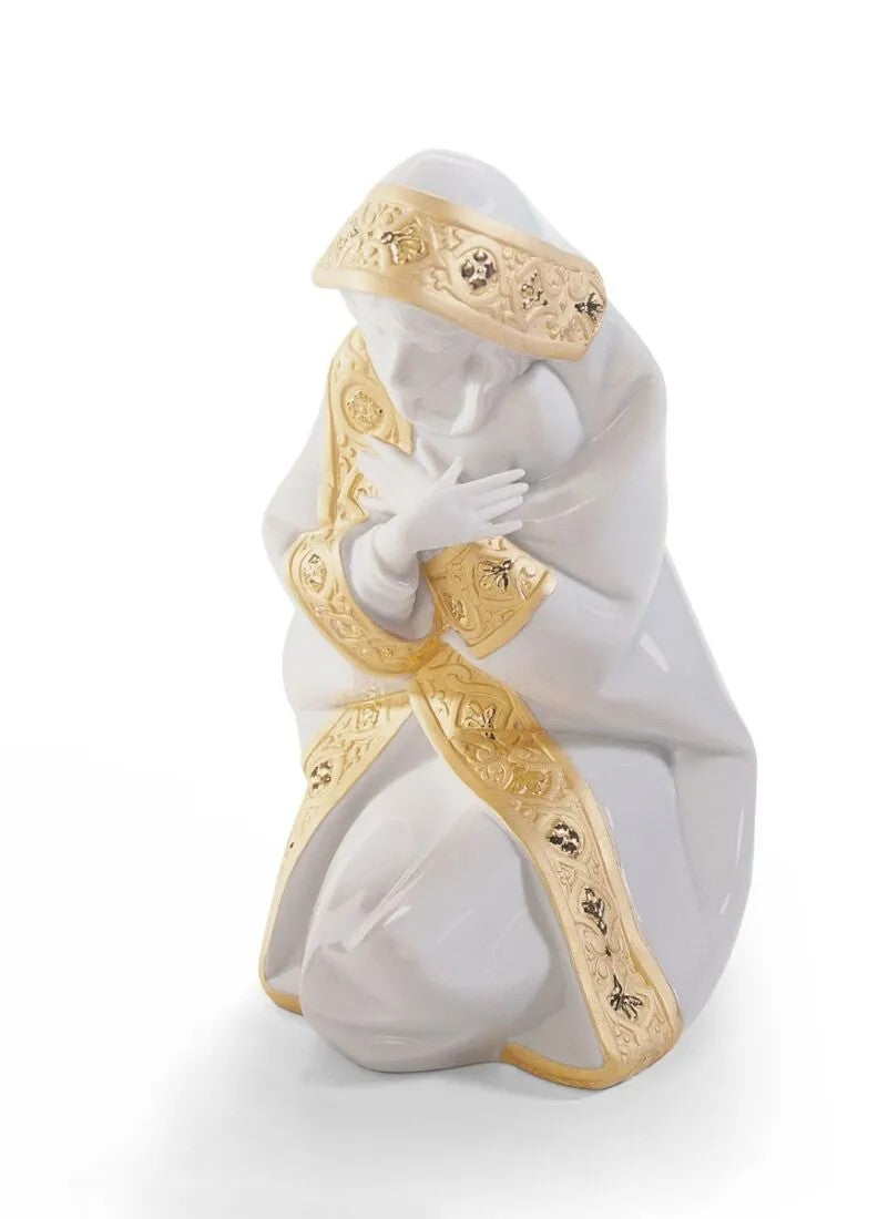 Set Natività Bianco Natale Lustro oro Lladro'
