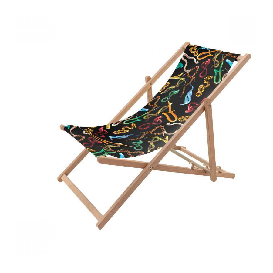 Sdraio Pieghevole In Legno/Poliestere Toiletpaper - Snakes Seletti