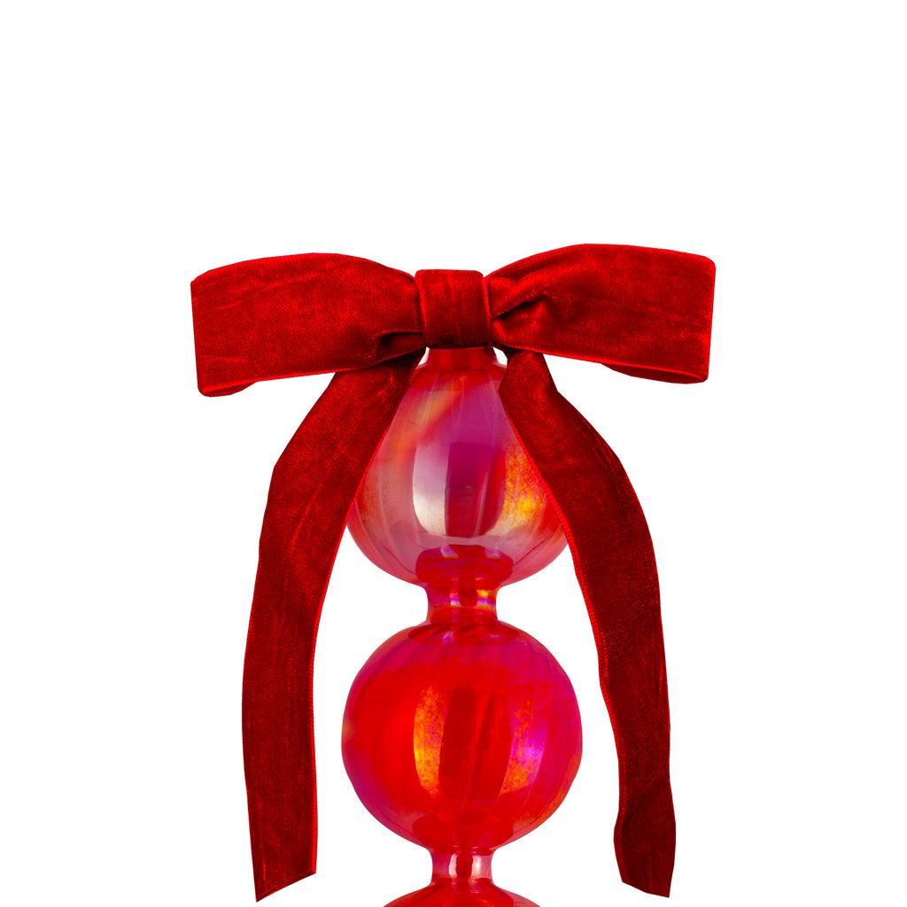 Decorazione Natale Vetro 24 Cm - Rosso Baci Milano