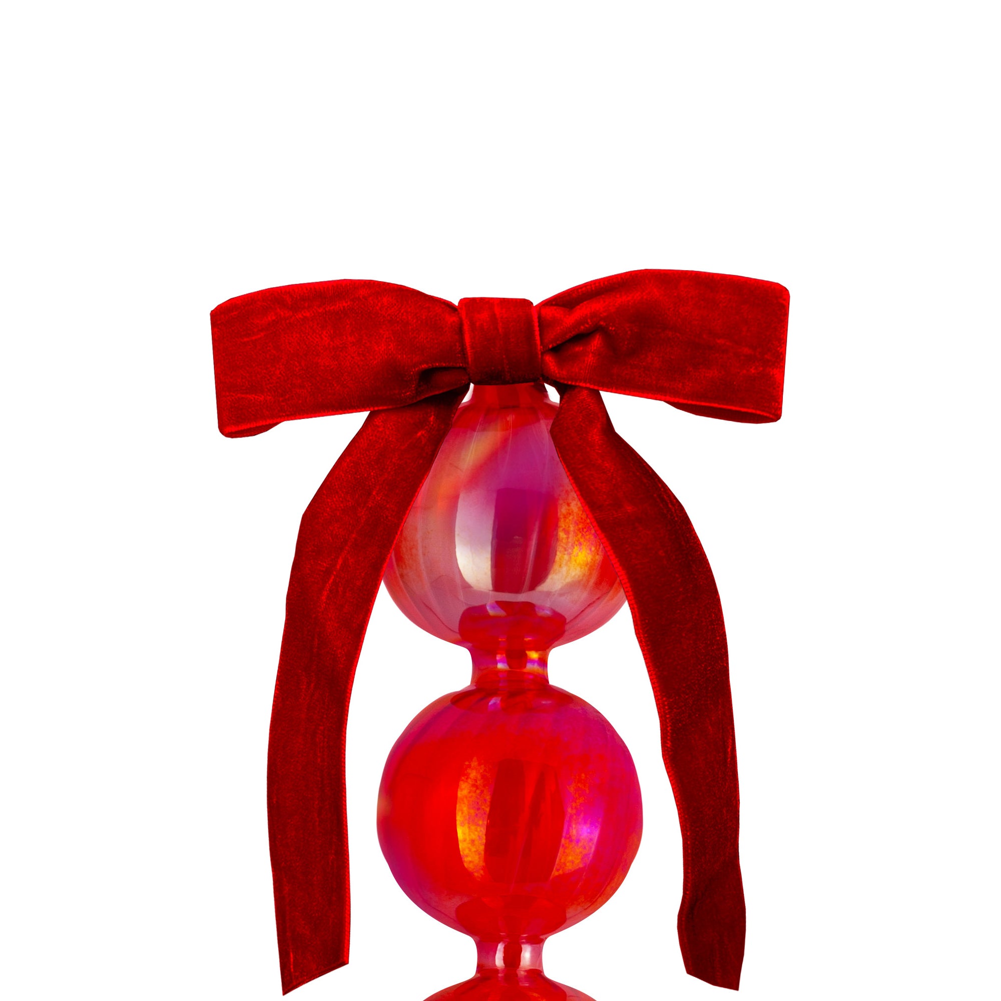 Decorazione Natale Vetro 24 Cm - Rosso Baci Milano