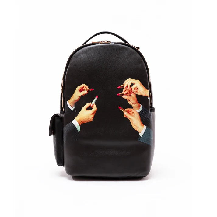 Zaino In Similpelle Toiletpaper - Lipsticks Black Seletti