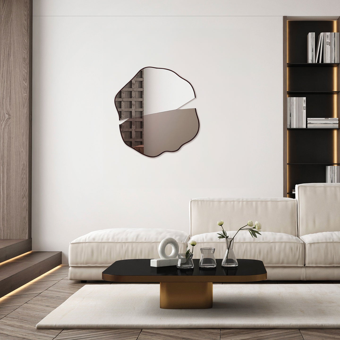 Specchio Aris cm 80 Agave Quadri