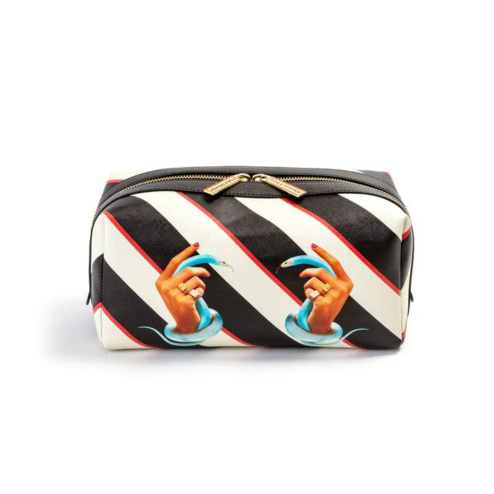 Wash Bag Stripes Hands with Snakes Seletti