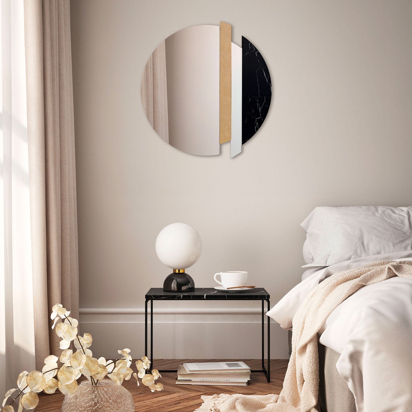 Specchio Golden slice cm 60 Agave Quadri