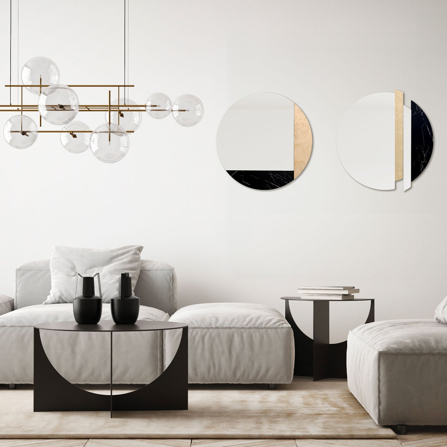 Specchio Golden slice cm 60 Agave Quadri