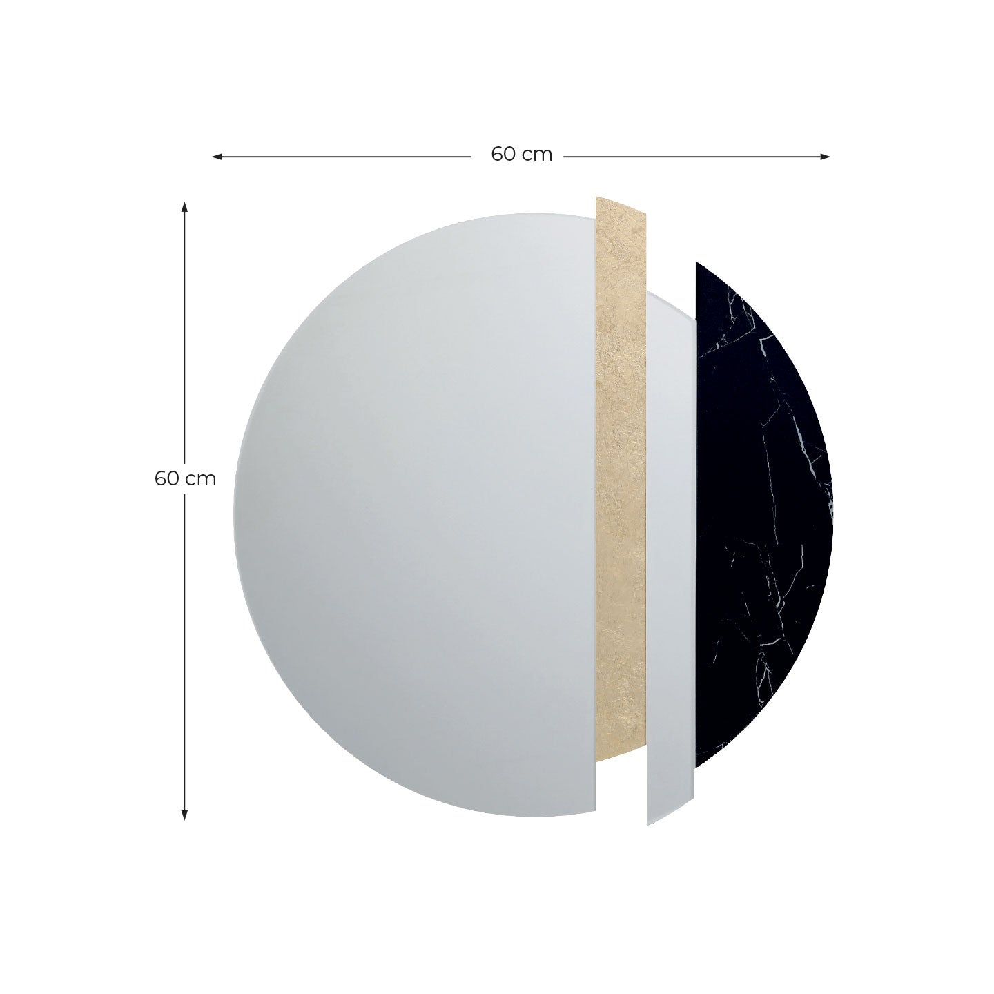 Specchio Golden slice cm 60 Agave Quadri