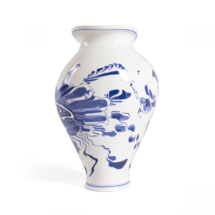 Vaso In Porcellana Classics On Acid Floral Delft Seletti