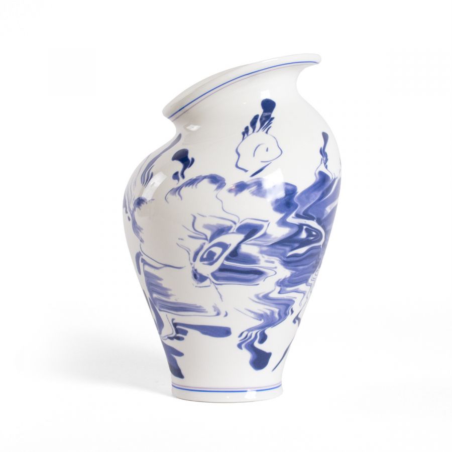 Vaso In Porcellana Classics On Acid Floral Delft Seletti