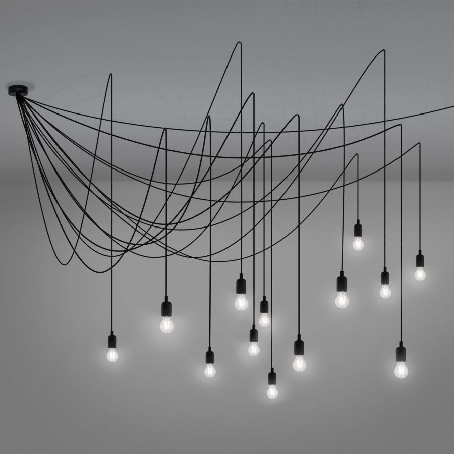 Lampadario 14 Luci A Led Maman - Lampadine Dimmerabili Satinate Seletti