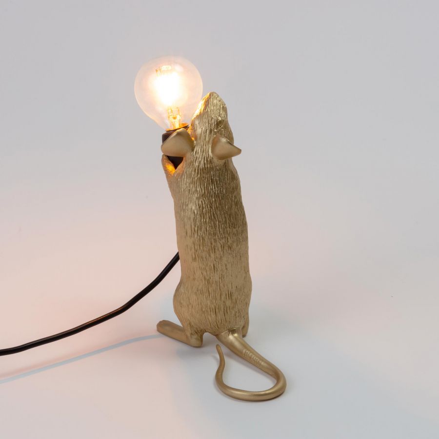 Lampada Resina Mouse Lamp-Step-Gold Piedi Usb Seletti