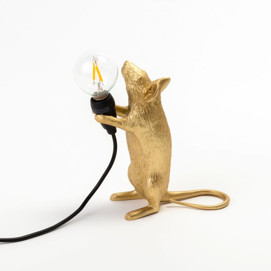 Lampada Resina Mouse Lamp-Step-Gold Piedi Usb Seletti