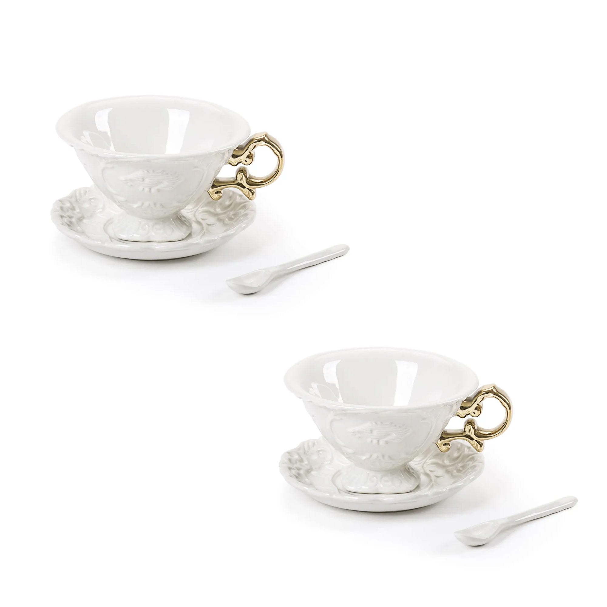 Set 2 tazze da Te` In Porcellana I-Wares Con Manici Oro Seletti