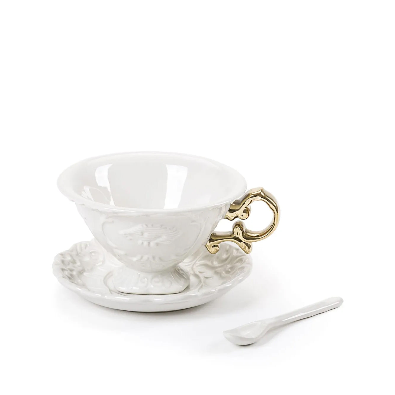 Set 2 tazze da Te` In Porcellana I-Wares Con Manici Oro Seletti